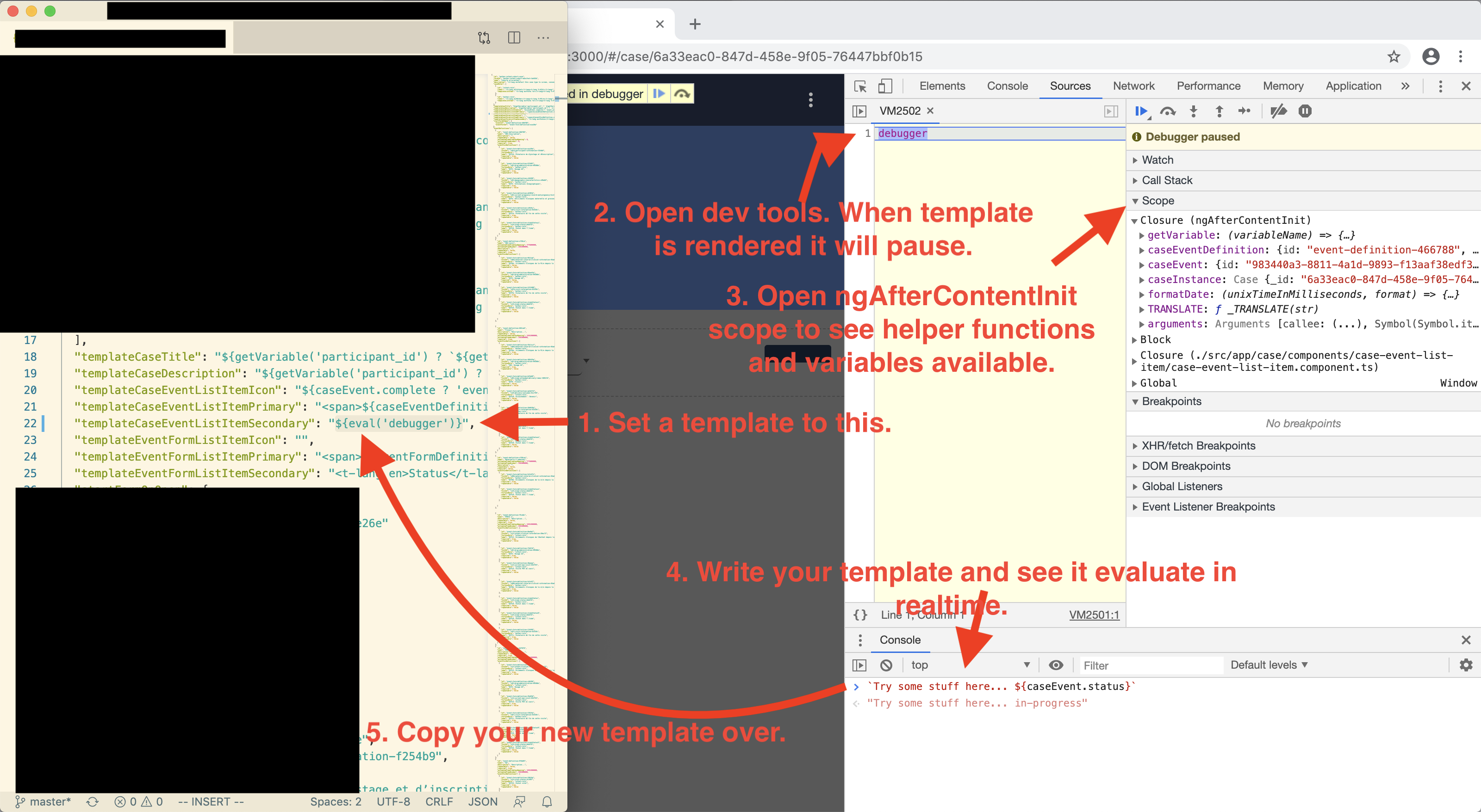 debug case templates